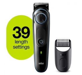 Braun BeardTrimmer3 BT3340 Plaukų kirpimo mašinėlė, Juoda/Mėlyna