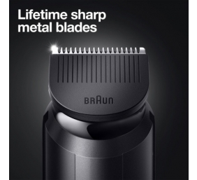 Braun BeardTrimmer3 BT3340 Plaukų kirpimo mašinėlė, Juoda/Mėlyna