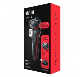 Braun Series 5 51-R1200s Barzdaskutė, Juoda/Raudona
