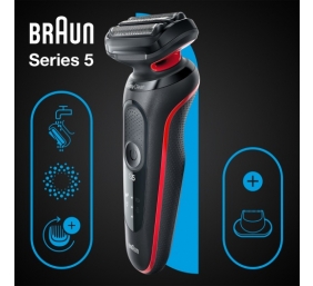 Braun Series 5 51-R1200s Barzdaskutė, Juoda/Raudona