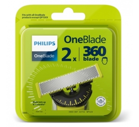 Philips OneBlade 360 QP420/50 Atsarginiai barzdaskutės peiliukai, Sidabrinė/Geltona