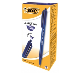 Bic Tušinukas Round Stic Clic 1.0 mm, mėlynas, pakuotėje 20 vnt. 379640