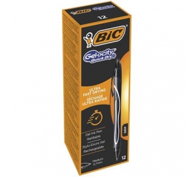 Bic Gelinis rašiklis Gel-Ocity Quick Dry, juodas, pakuotėje 12 vnt. 494664