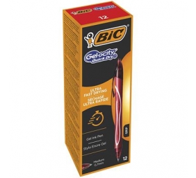 Bic Gelinis rašiklis Gel-Ocity Quick Dry, raudonas, pakuotėje 12 vnt. 494671