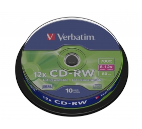 Verbatim CD+RW, 12x, 700MB, 10 vnt (43480)