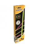 Bic Pieštukai su trintuku Evolution Fluo HB, pakuotėje 12 vnt, įvairių korpuso spalvų