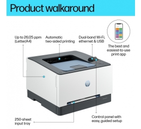 HP Color Laserjet Pro 3202dw Spausdintuvas lazerinis spalvotas A4 25 ppm USB Wi-Fi Ethernet LAN