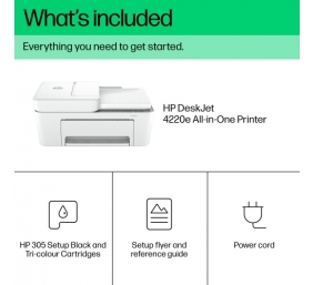 HP DeskJet 4220e All-in-One Spausdintuvas rašalinis spalvotas MFP A4 8.5 ppm USB Wi-Fi Bluetooth