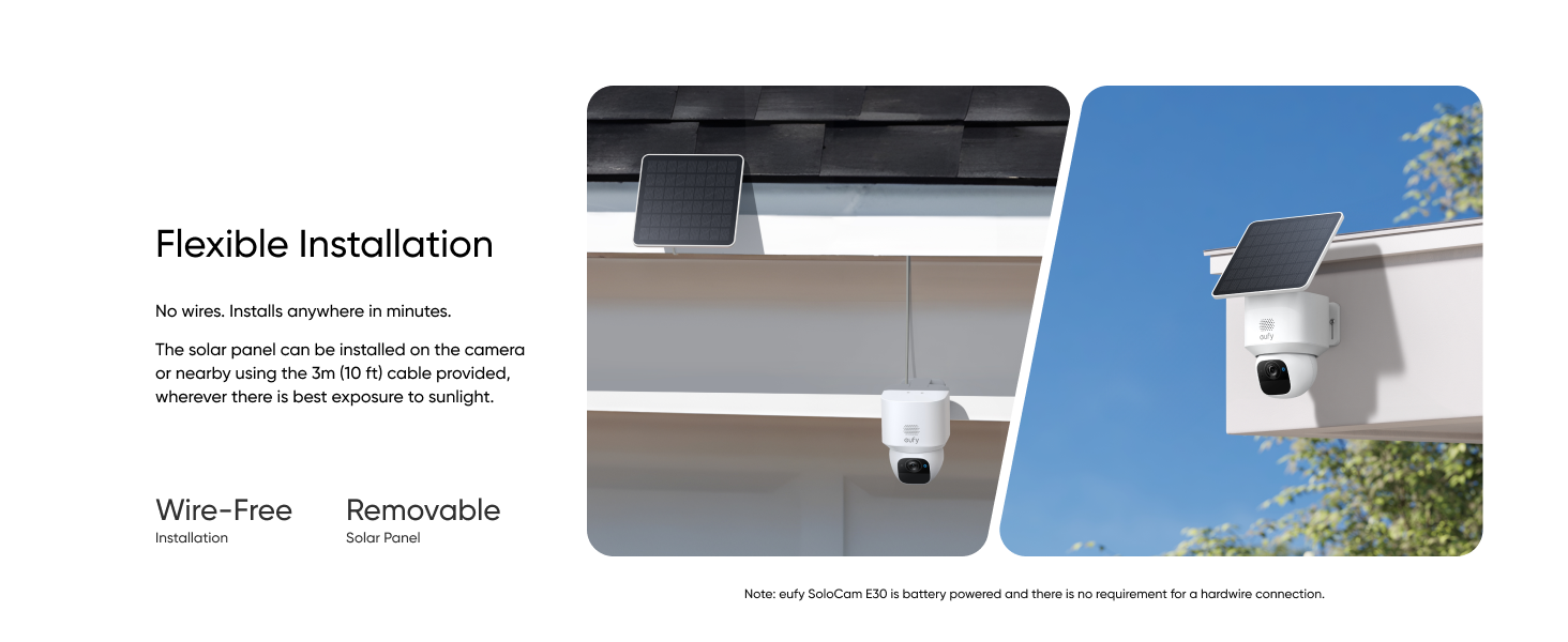 Anker Eufy | Security Camera with Solar Panel | SoloCam E30 | F/1.6 | IP65 | Micro SD, Max. 128GB