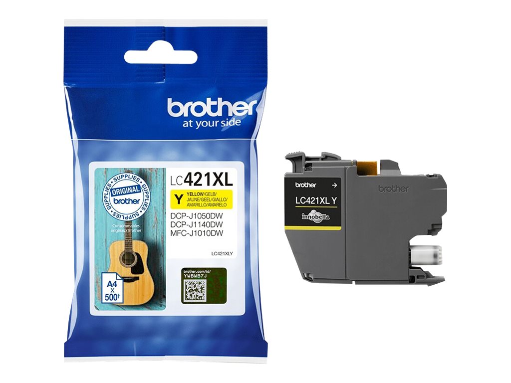 Brother LC421XLY Ink Cartridge, Yellow | Brother LC421XLY | Ink Cartridge | Yellow