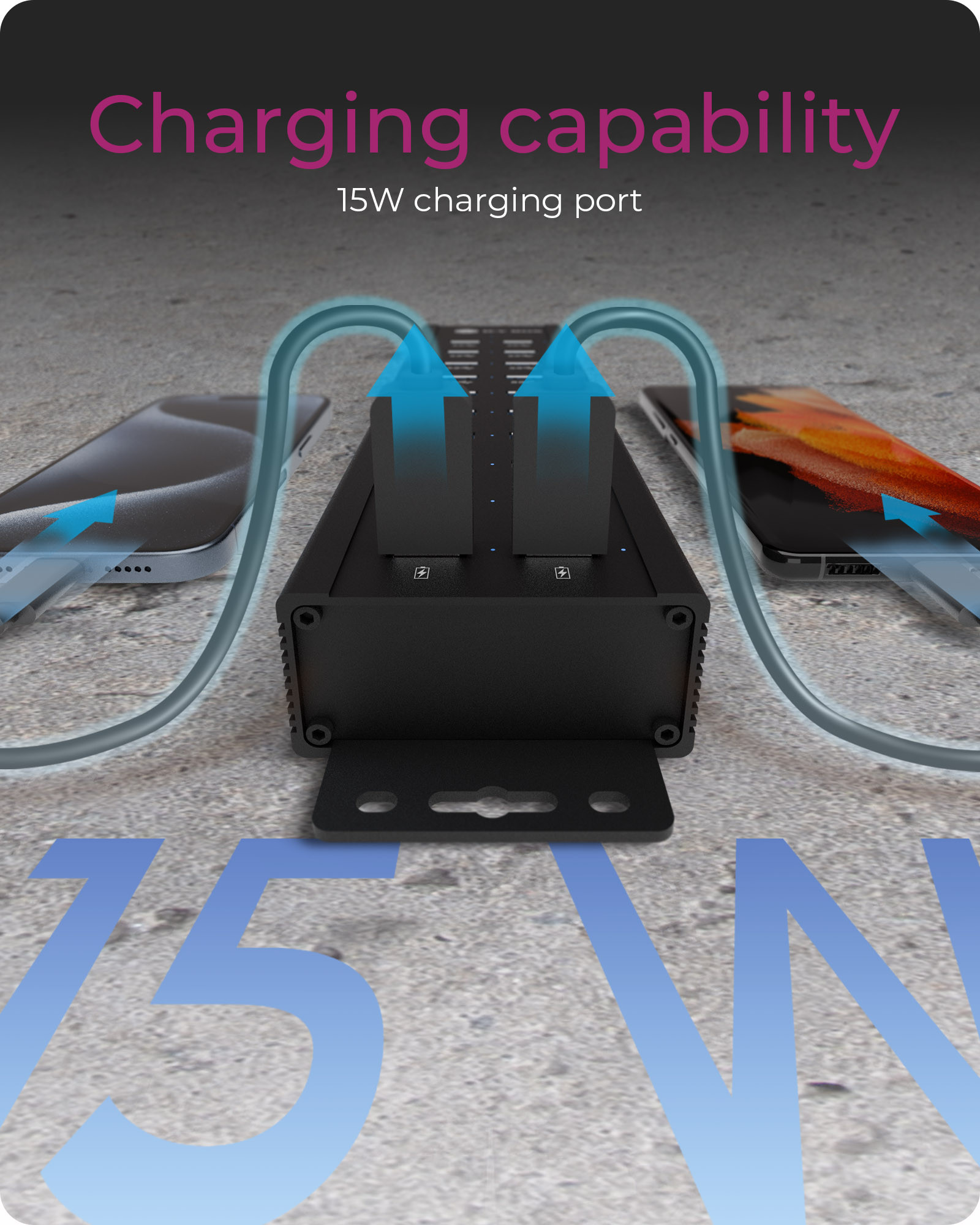 Raidsonic | 20-in-1 USB HUB with power supply, on/off button and mounting brackets | IB-HUB1720-U3