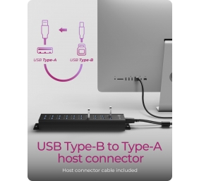 Raidsonic | 20-in-1 USB HUB with power supply, on/off button and mounting brackets | IB-HUB1720-U3
