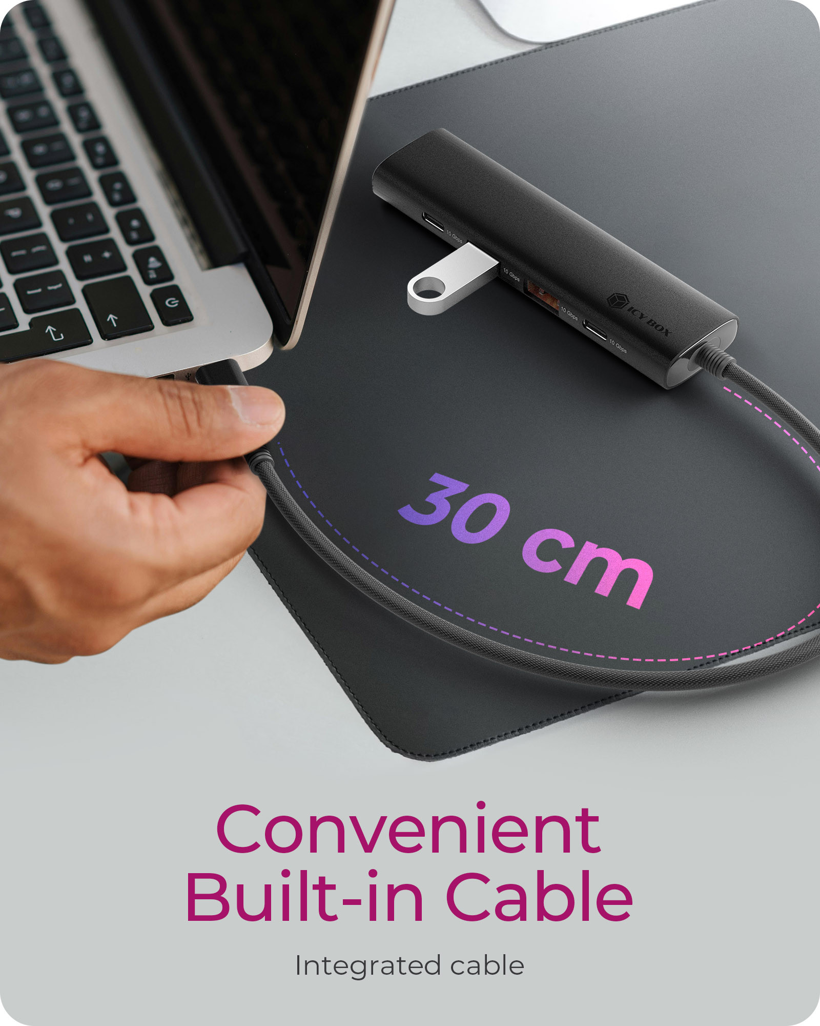 Raidsonic | 4-Port USB 3.2 Gen 2 Hub with Power Delivery | IB-HUB1437-CPD