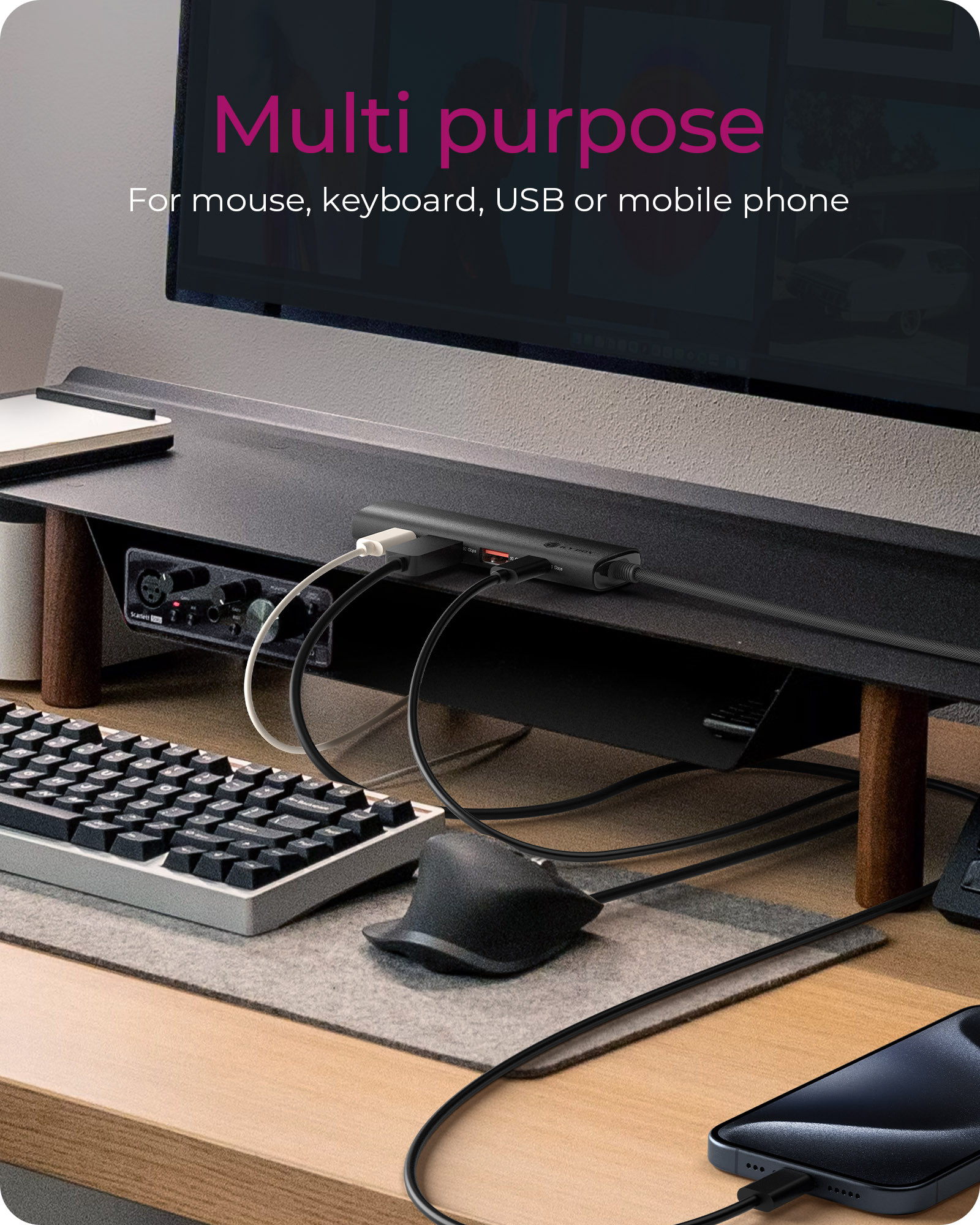 Raidsonic | 4-Port USB 3.2 Gen 2 Hub with Power Delivery | IB-HUB1437-CPD
