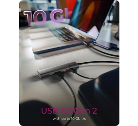 Raidsonic | 4-Port USB 3.2 Gen 2 Hub with Power Delivery | IB-HUB1437-CPD