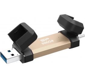 Silicon Power DS72 | 500 GB | USB Type-A/USB Type-C 3.2 Gen 2 | Gold