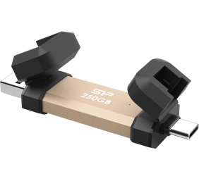 Silicon Power DS72 | 250 GB | USB Type-A/USB Type-C 3.2 Gen 2 | Gold