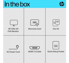 HP V24v G5 Monitorius 23.8'' VA FHD 1920x1080, 5 ms, 250 cd/m2, 75 Hz, Juoda
