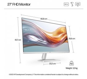 HP 527sw Monitorius 27'' IPS FHD 1920x1080, 5 ms, 300 cd/m2, 100 Hz, Balta