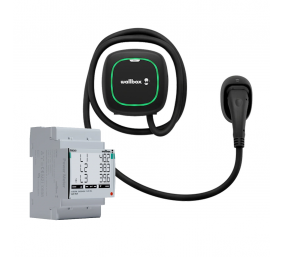 Wallbox Pulsar Max Electric Vehicle charge, IK10 protection rating, Black + Wallbox Power Meter | 22 kW | 5 m