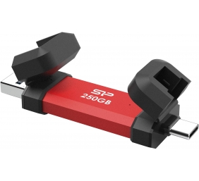 Silicon Power DS72 | 250 GB | USB Type-A/USB Type-C 3.2 Gen 2 | Red