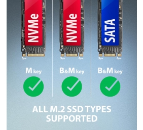AXAGON USB-A 10Gbps - M.2 NVMe and SATA SSD Adapter | ADM2-AM