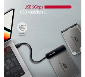 AXAGON USB-C 5Gbps - SATA 6G, 2.5" SSD/HDD SLIM Adapter | ADSA-FP2C