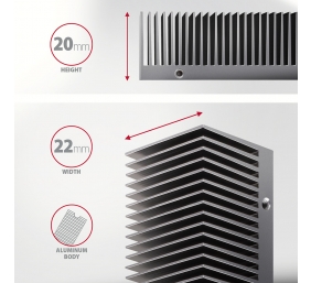 AXAGON Aluminum passive cooler for single and double-sided M.2 SSDs size 2280, height 24 mm | CLR-M2XT