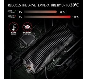 AXAGON Aluminum passive cooler for single and double-sided M.2 SSDs size 2280, height 24 mm | CLR-M2XT