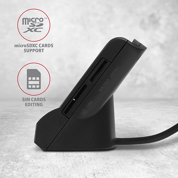 AXAGON Universal desktop USB contact Smart/ID and SD/microSD/SIM card reader | CRE-SM2