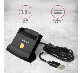 AXAGON Universal desktop USB contact Smart/ID and SD/microSD/SIM card reader | CRE-SM2