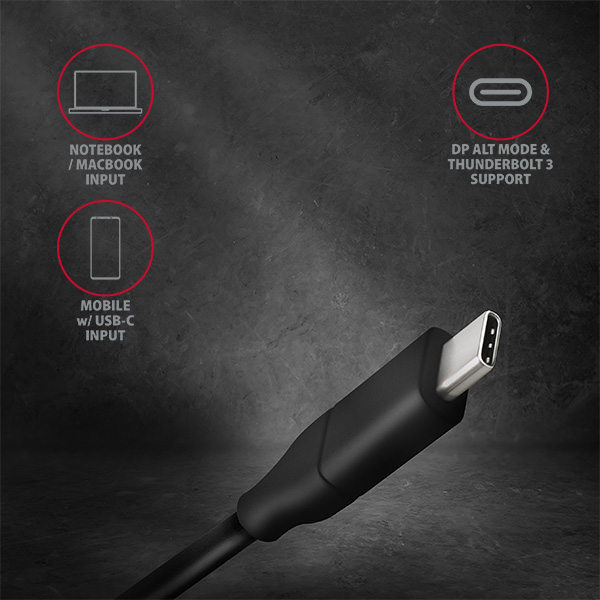 AXAGON Active cable | USB-C to DisplayPort | 1.8 m