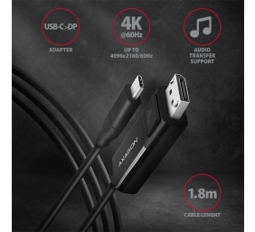 AXAGON Active cable | USB-C to DisplayPort | 1.8 m