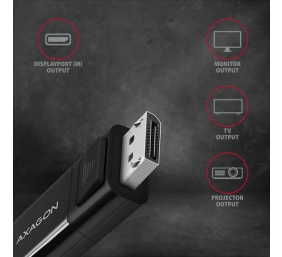 AXAGON Active cable | USB-C to DisplayPort | 1.8 m