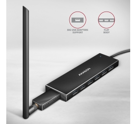 AXAGON SuperSpeed USB-A FLAT Hub | HUE-F7A