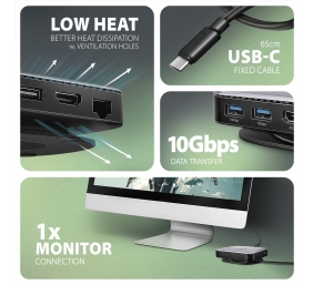 AXAGON USB-C 10Gbps UFO 9in1 Hub | HMC-UFO