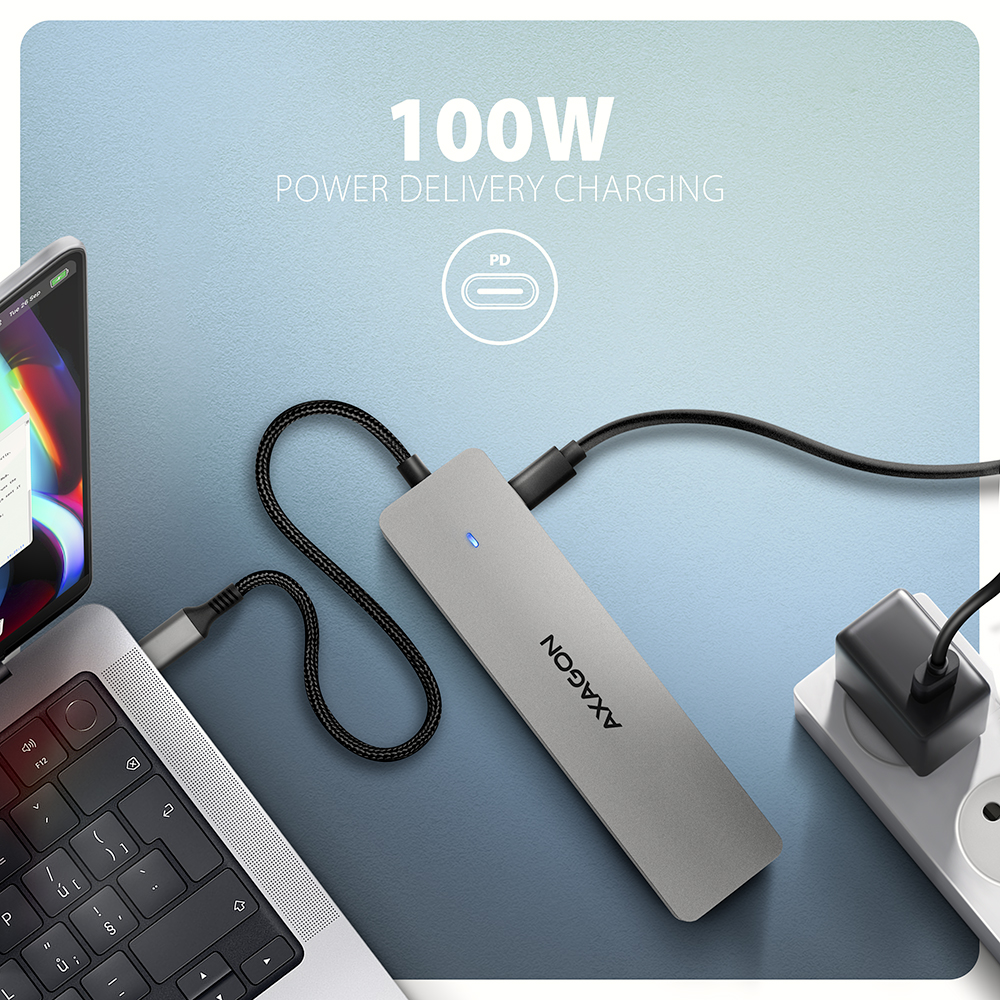 AXAGON USB-C 5Gbps DUAL 4K DISPLAY 7in1 Hub | HMC-7HX2
