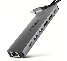 AXAGON USB-C 5Gbps DUAL 4K DISPLAY 7in1 Hub | HMC-7HX2