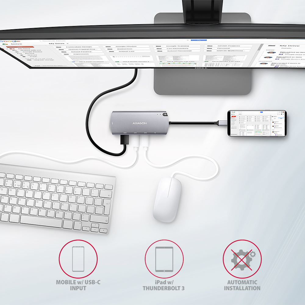 AXAGON SuperSpeed USB-C Combo 6in1 Hub | HMC-6M2