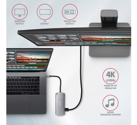 AXAGON SuperSpeed USB-C Combo 6in1 Hub | HMC-6M2