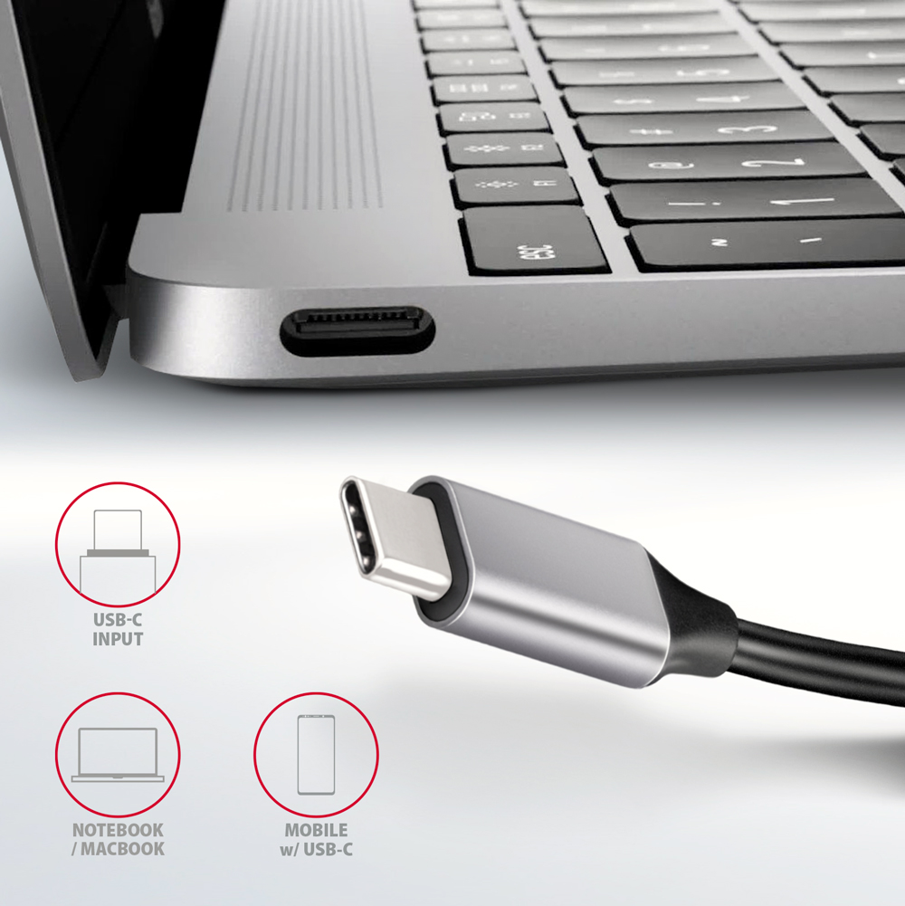 AXAGON SuperSpeed USB-C Combo 6in1 Hub | HMC-6H4A