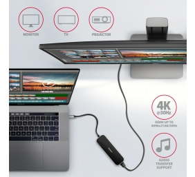 AXAGON SuperSpeed USB-C Combo 6in1 Hub | HMC-6H4A