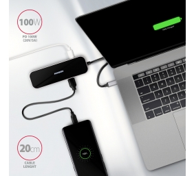 AXAGON SuperSpeed USB-C Combo 6in1 Hub | HMC-6H4A