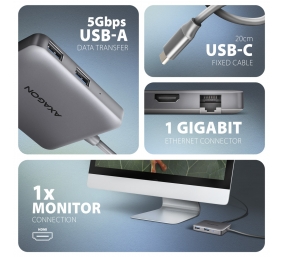 AXAGON USB-C 5Gbps SuperSpeed 5in1 Hub | HMC-5HL
