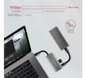 AXAGON SuperSpeed USB-C 10 Gbps SPEEDSTER 4 Hub | HMC-4G2