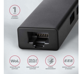 AXAGON SuperSpeed USB-A Hub and Gigabit LAN | HMA-GL3A