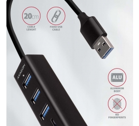 AXAGON SuperSpeed USB-A Hub and Card Reader | HMA-CR3A