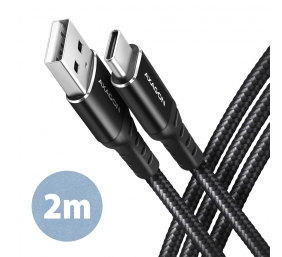 AXAGON Data and charging cable, 2 m | BUCM-AM20AB | USB Type-C to USB Type-A