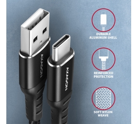 AXAGON Data and charging cable, 2 m | BUCM-AM20AB | USB Type-C to USB Type-A