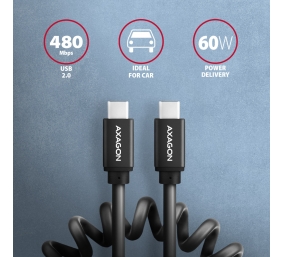 AXAGON Twister Cable, 0.6 m | BUCM-CM10TB | USB Type C to USB Type C